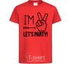 Kids T-shirt I am two let's party red фото