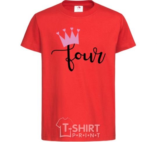 Kids T-shirt Four crown red фото