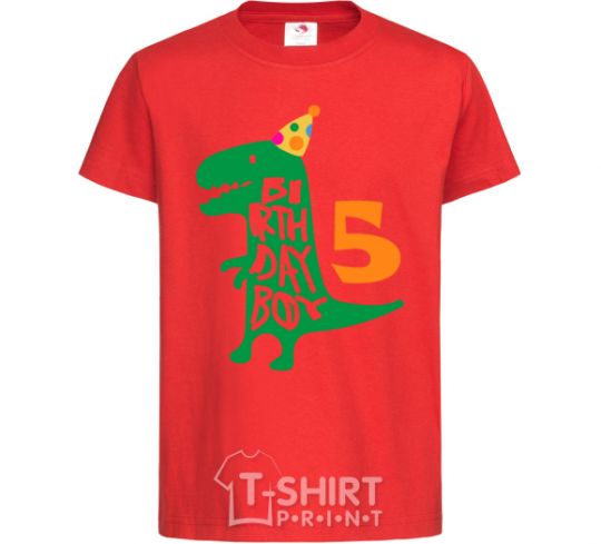 Kids T-shirt Birthday boy 5 red фото