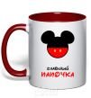 Mug with a colored handle Big Daddy red фото