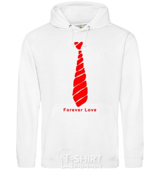 Men`s hoodie Forever Love her White фото