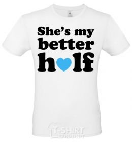Мужская футболка She is my better half Белый фото
