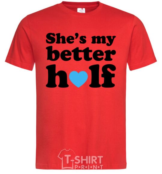 Men's T-Shirt She is my better half red фото