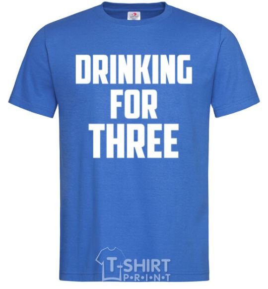 Мужская футболка Drinking for three Ярко-синий фото