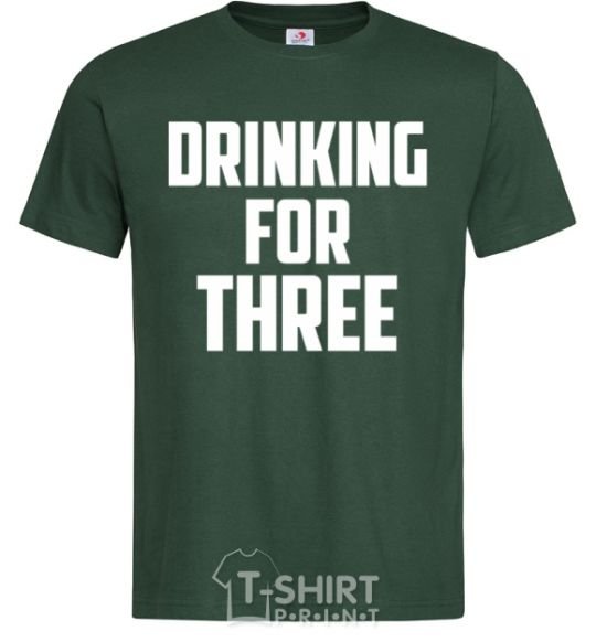 Мужская футболка Drinking for three Темно-зеленый фото
