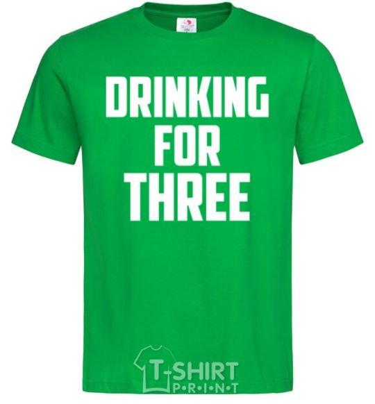 Мужская футболка Drinking for three Зеленый фото