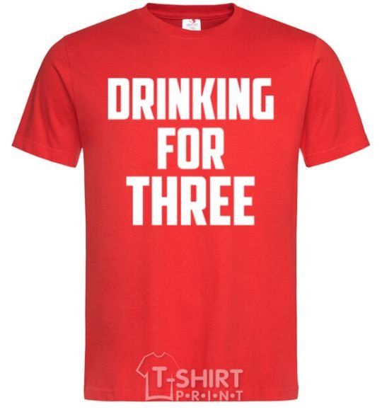 Мужская футболка Drinking for three Красный фото