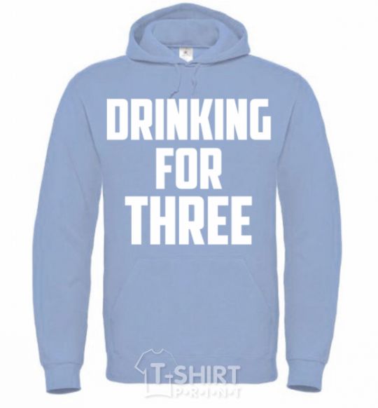 Men`s hoodie Drinking for three sky-blue фото