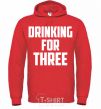 Men`s hoodie Drinking for three bright-red фото