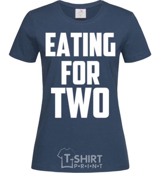 Women's T-shirt Eating for two navy-blue фото