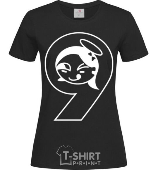 Women's T-shirt 9 angel black фото