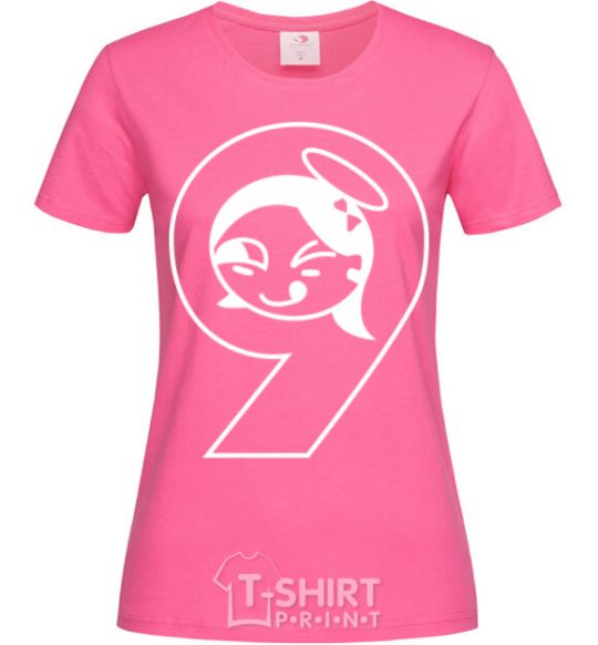 Женская футболка 9 angel Ярко-розовый фото