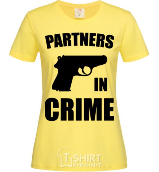 Женская футболка Partners in crime she Лимонный фото