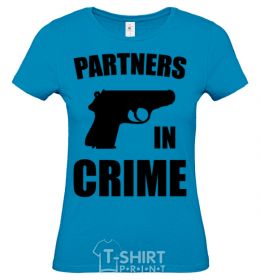 Women's T-shirt Partners in crime she sky-blue фото