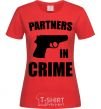 Women's T-shirt Partners in crime she red фото