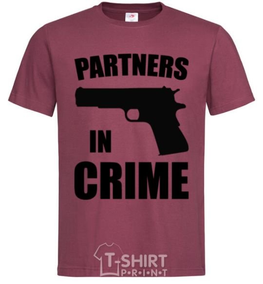 Men's T-Shirt Partners in crime he burgundy фото
