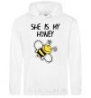 Men`s hoodie She is my honey White фото
