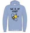 Men`s hoodie She is my honey sky-blue фото
