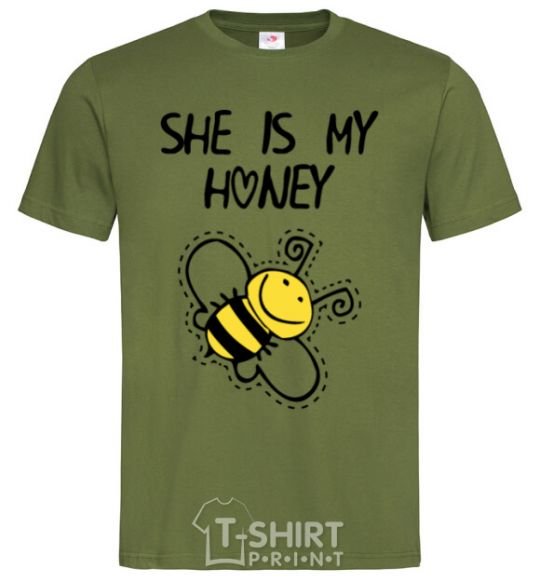 Men's T-Shirt She is my honey millennial-khaki фото