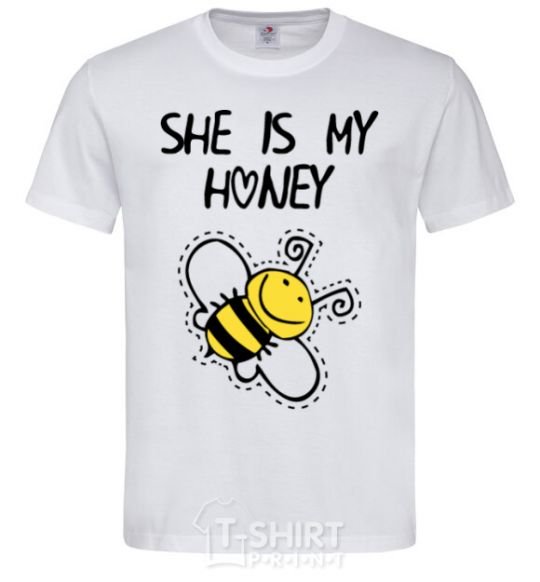 Men's T-Shirt She is my honey White фото