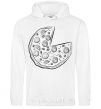 Men`s hoodie Pizza White фото