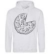 Men`s hoodie Pizza sport-grey фото