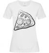 Women's T-shirt Part of pizza White фото