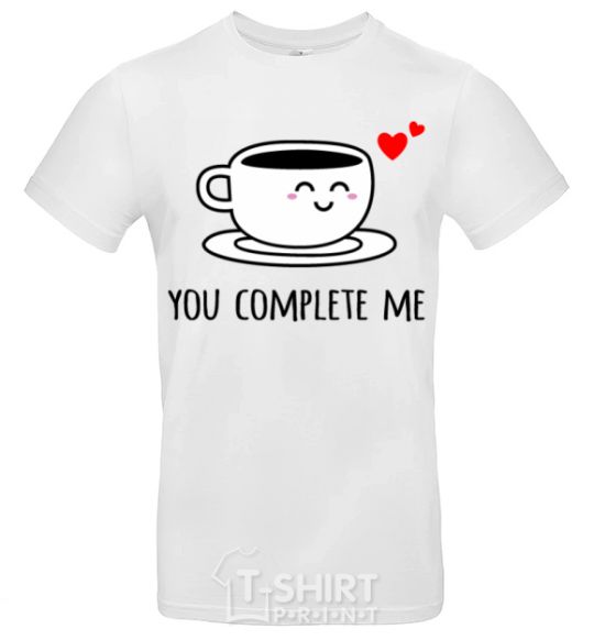 Мужская футболка You complete me cup Белый фото
