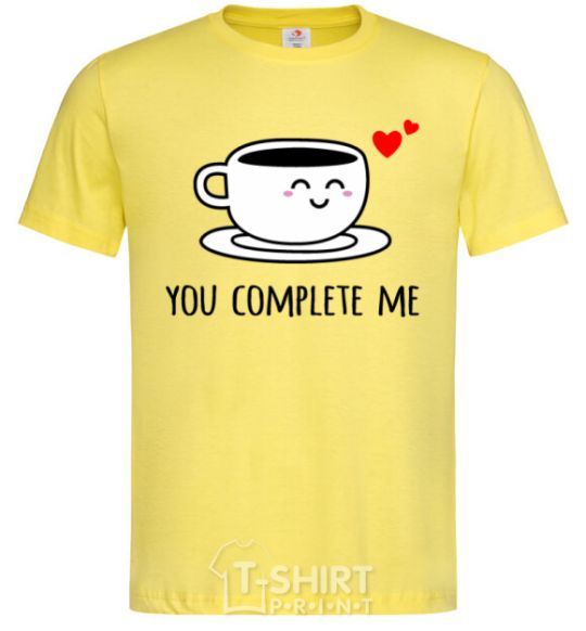 Men's T-Shirt You complete me cup cornsilk фото