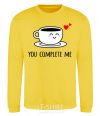 Sweatshirt You complete me cup yellow фото