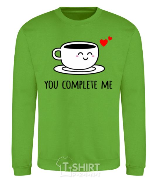 Свитшот You complete me cup Лаймовый фото