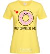 Women's T-shirt You complete me donut cornsilk фото