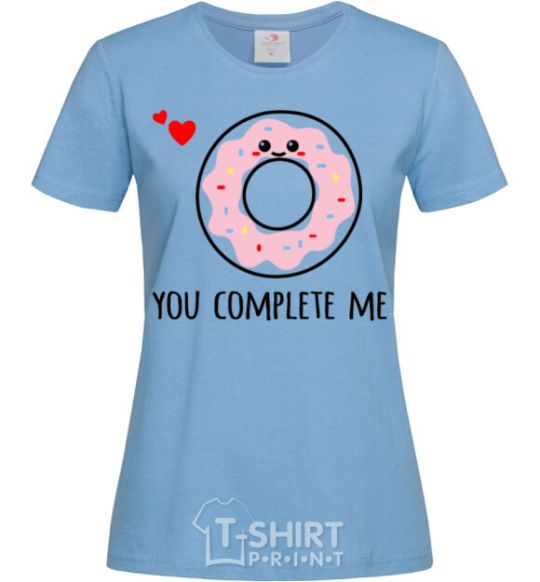 Женская футболка You complete me donut Голубой фото