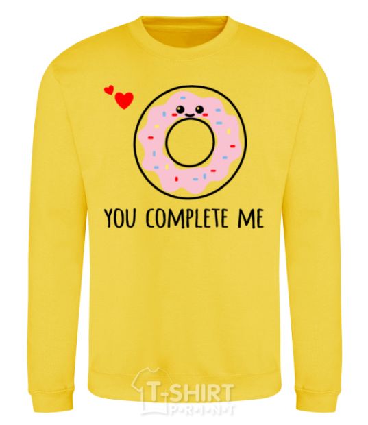 Sweatshirt You complete me donut yellow фото