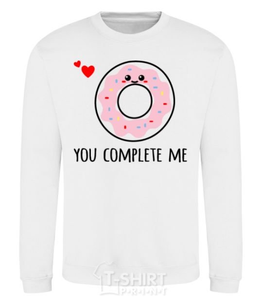 Sweatshirt You complete me donut White фото