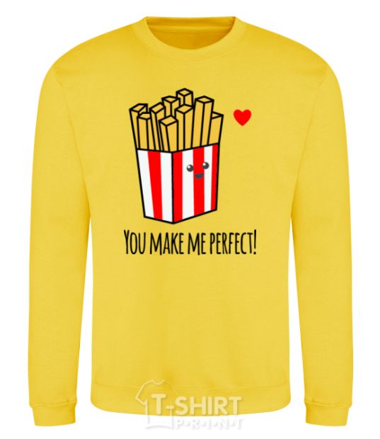 Sweatshirt You make me perfect potato yellow фото