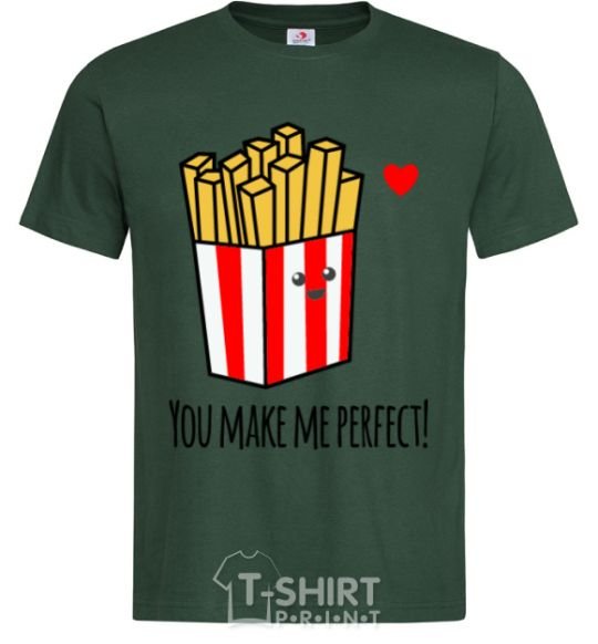 Мужская футболка You make me perfect potato Темно-зеленый фото