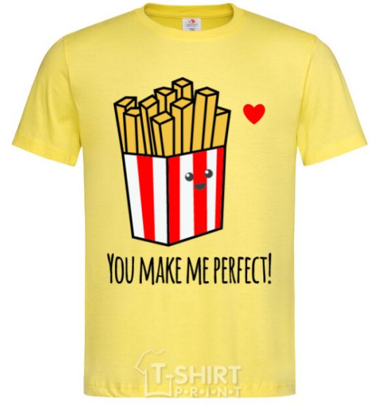 Men's T-Shirt You make me perfect potato cornsilk фото
