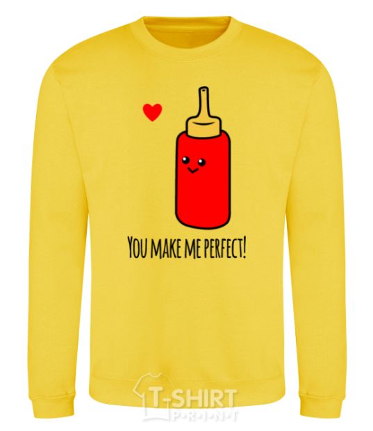 Sweatshirt You make me perfect ketchup yellow фото