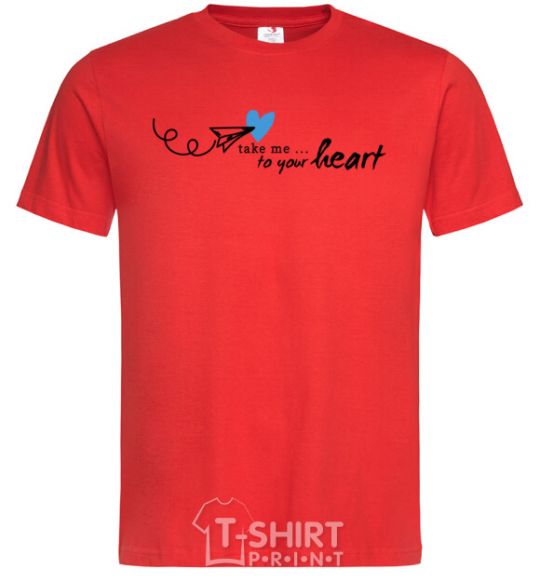 Men's T-Shirt Take me to your heart red фото