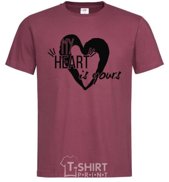 Men's T-Shirt My heart is yours burgundy фото
