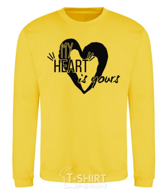Sweatshirt My heart is yours yellow фото