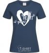 Women's T-shirt My heart is yours white navy-blue фото