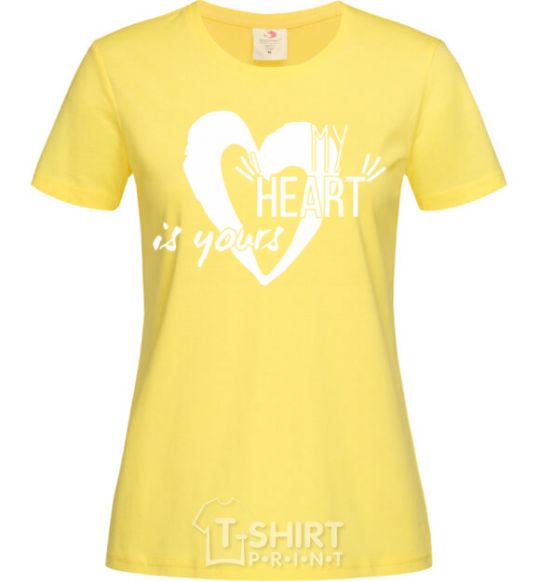 Женская футболка My heart is yours white Лимонный фото