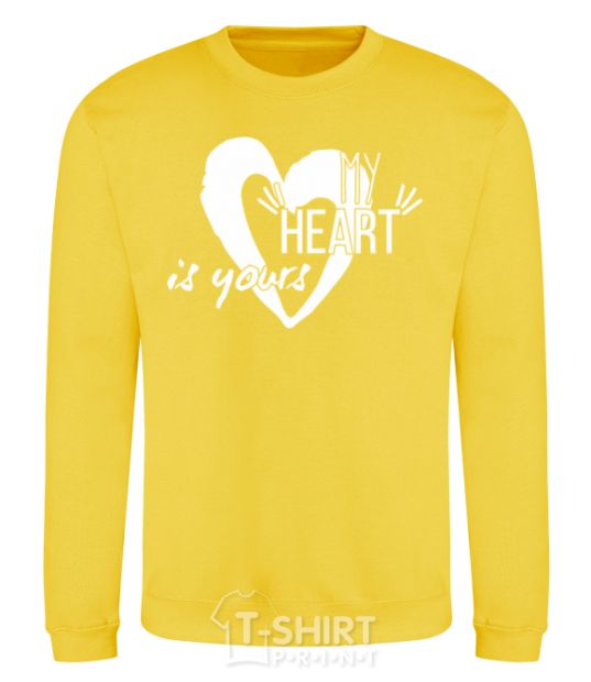 Sweatshirt My heart is yours white yellow фото