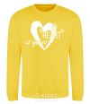 Sweatshirt My heart is yours white yellow фото