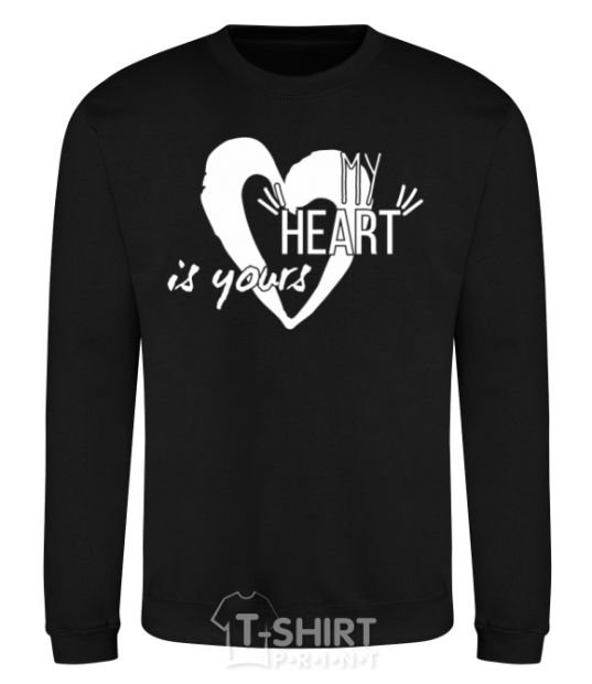 Sweatshirt My heart is yours white black фото