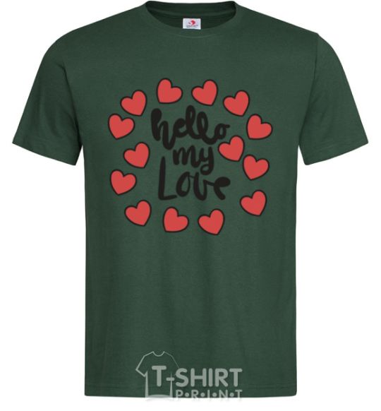 Мужская футболка Hello my love Темно-зеленый фото