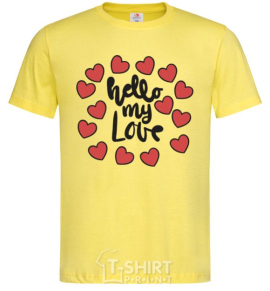 Мужская футболка Hello my love Лимонный фото
