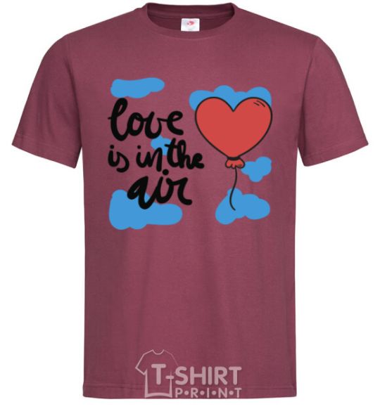 Men's T-Shirt Love is in the air burgundy фото